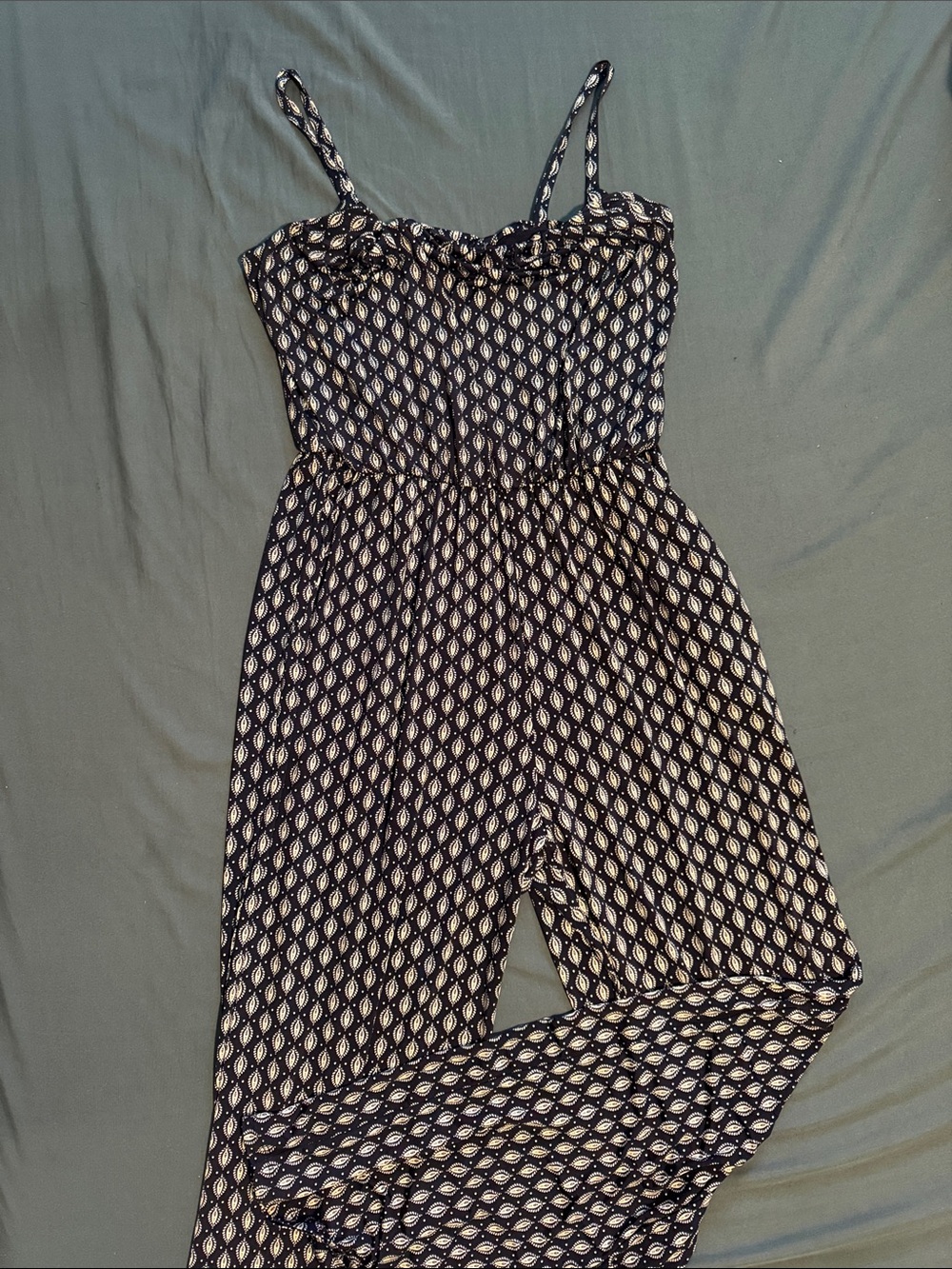 Sleeveless Navy Patterned Jumpsuit